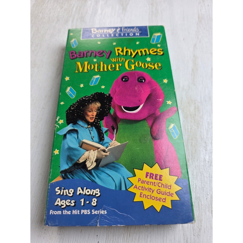Barney Rhymes with Mother Goose VHS 1993 Vintage Kids Sing Along PBS Classic 90s